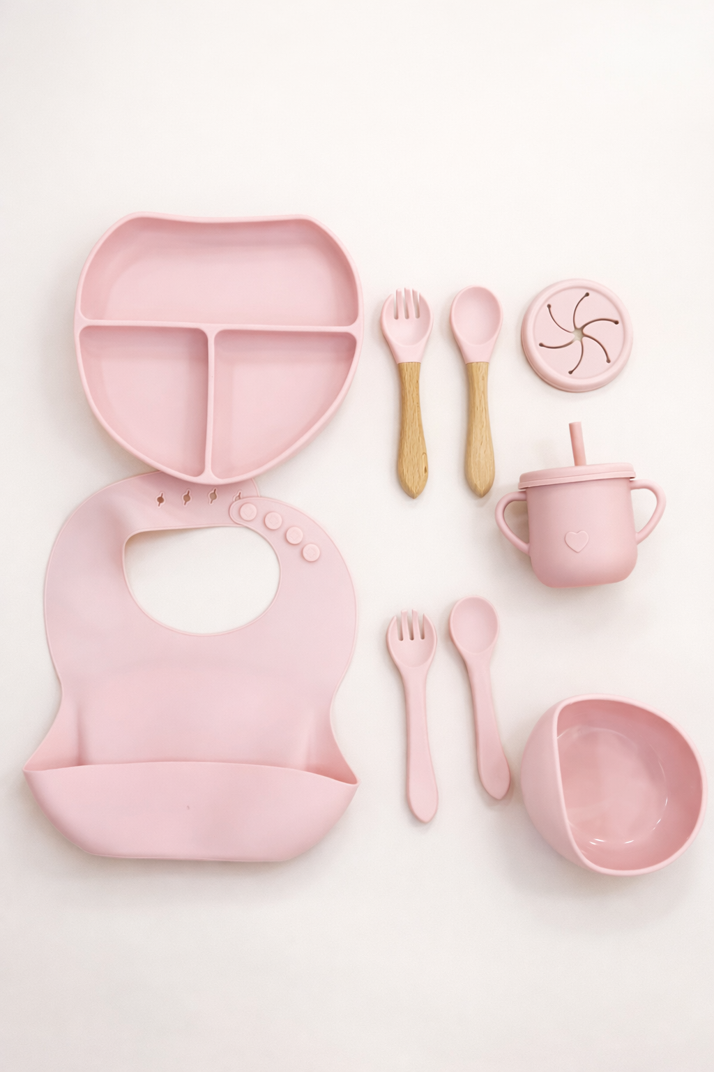 Coffret repas ( set repas )bébé en silicone – Ensemble complet