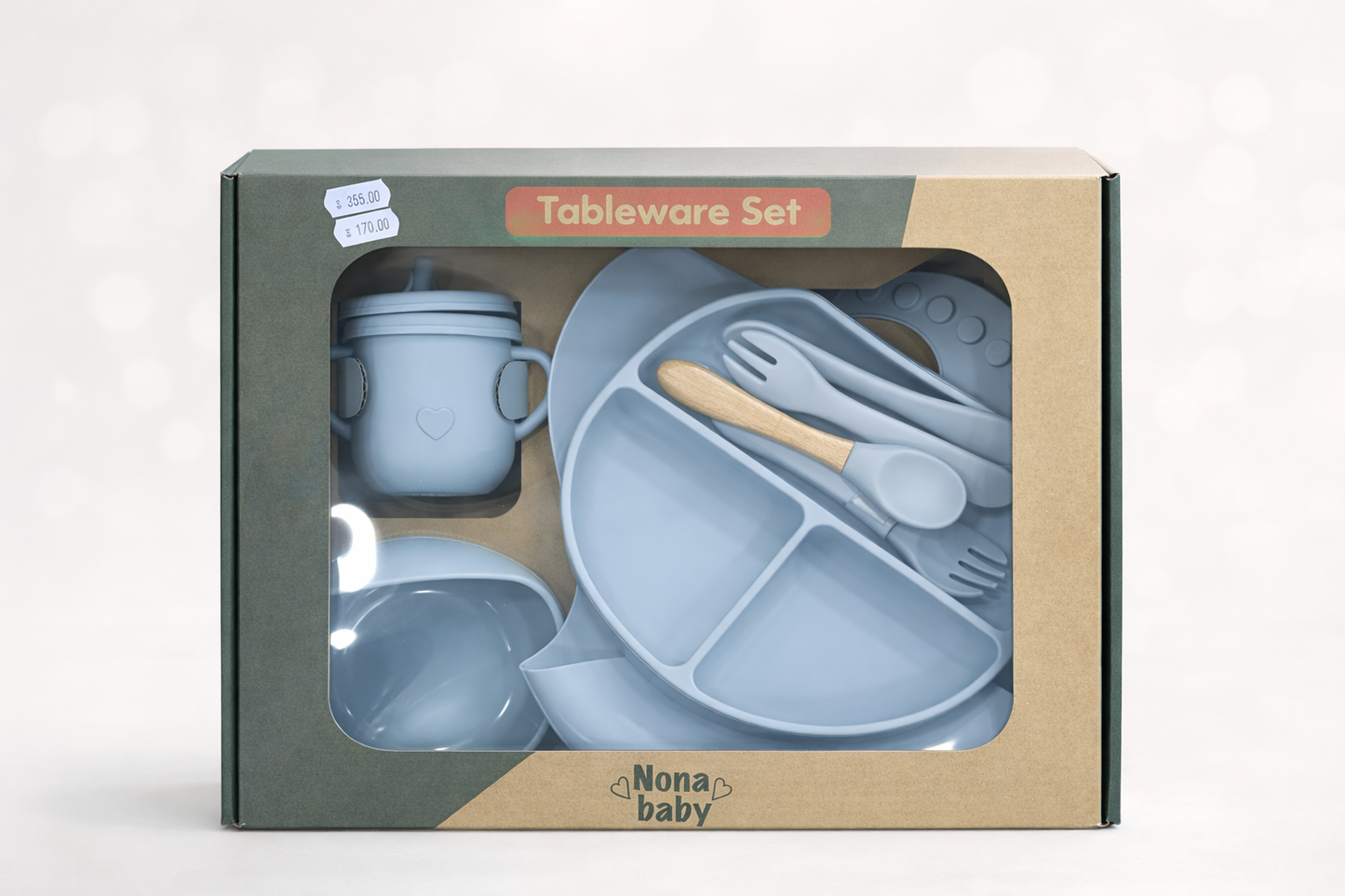 Coffret repas ( set repas )bébé en silicone – Ensemble complet