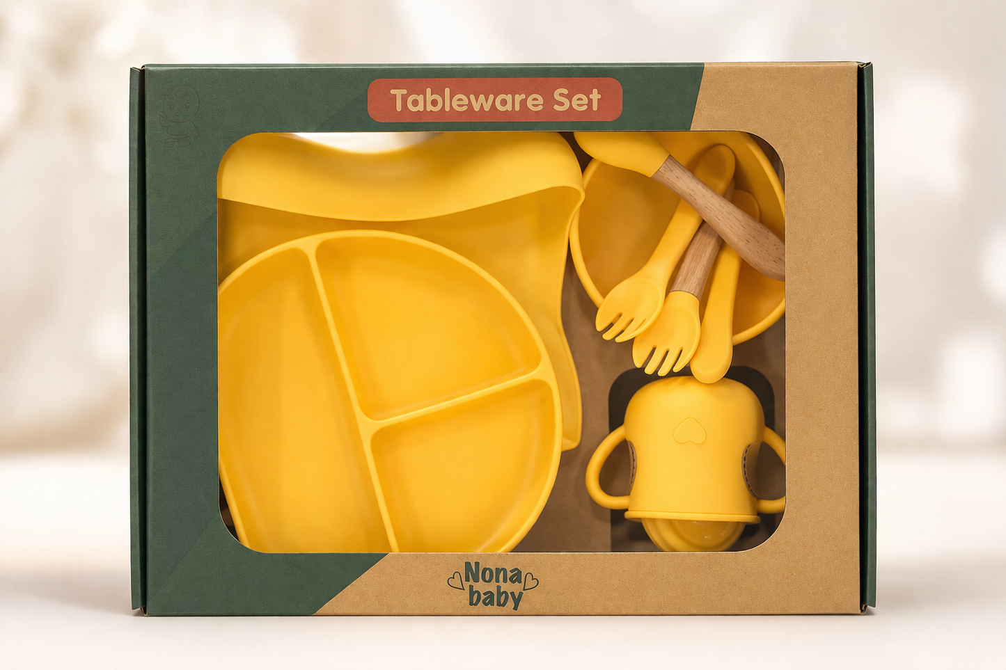 Coffret repas ( set repas )bébé en silicone – Ensemble complet