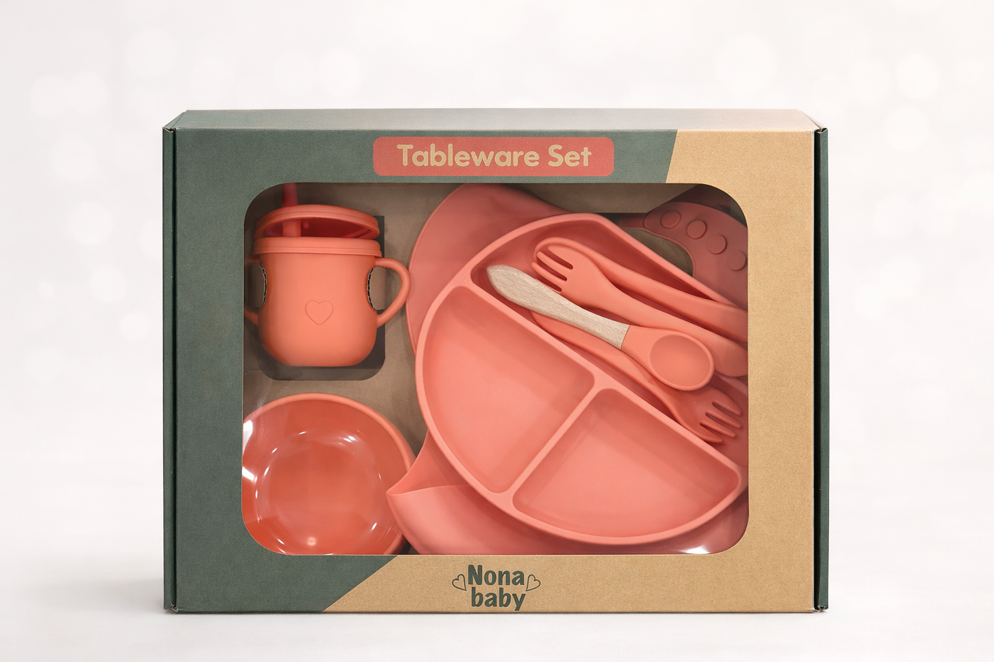 Coffret repas ( set repas )bébé en silicone – Ensemble complet